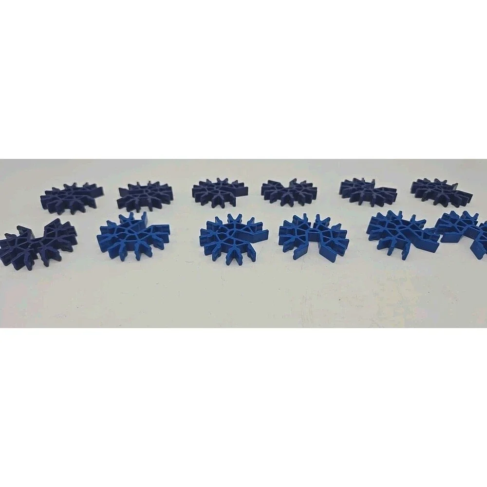K'nex Loopin Lightning Coaster Parts Lot of 13 Blue & Dark Blue 7-Way Connectors